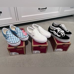 Kids Vans Size 1.5 - New and Like New - 3 pairs